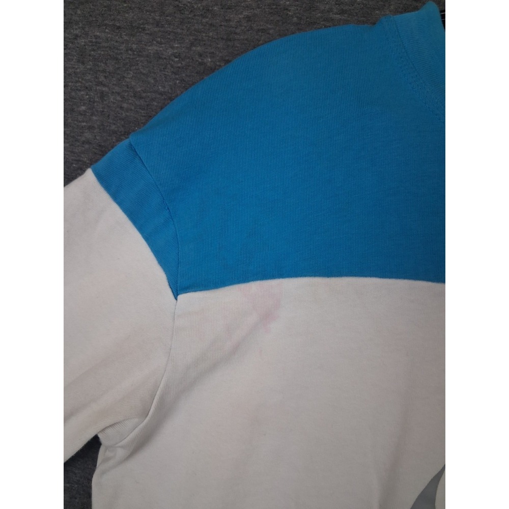 Nike Womens Shirt S Blue White Colorblock Script Logo VTG Y2K Oversized Street - Picture 3 of 9